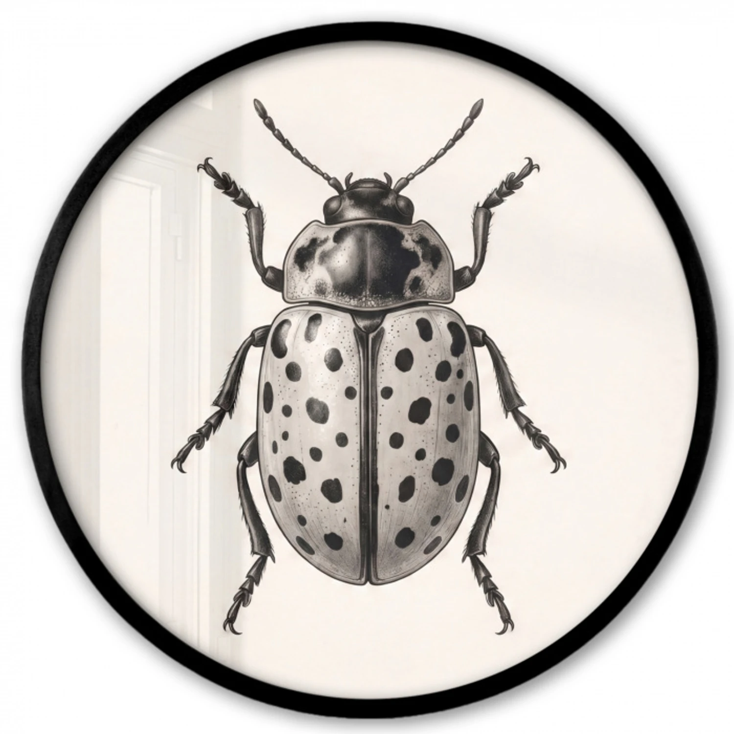 Kever - Insect - Vintage Fotolijst rond zonder passe partout klein -3d
