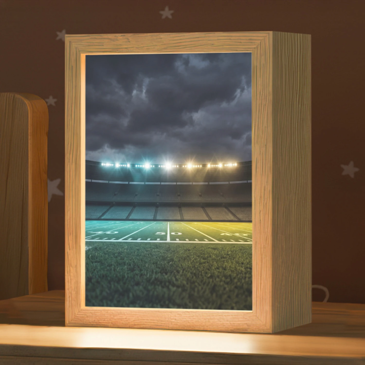 Voetbal - Stadion - Nacht - Modern Light Box met kabel (Kinderlampje) klein -zzz_3d_website