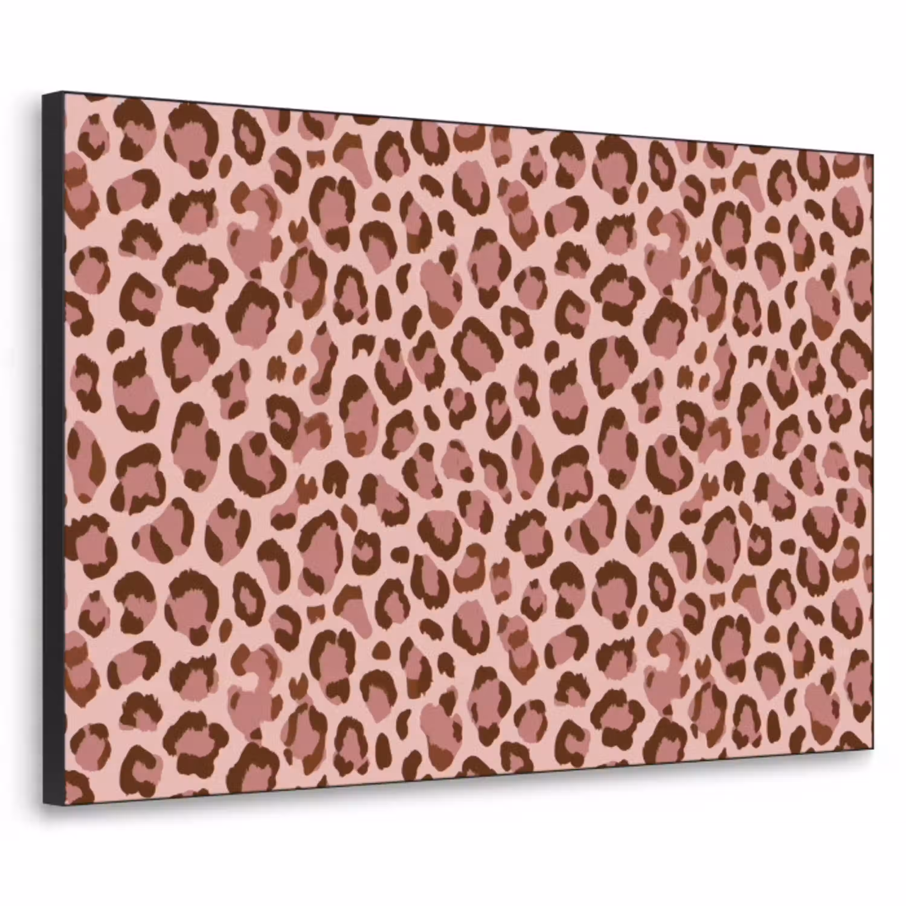 Luipaard - Patroon - Roze Textielframe zwart klein 947 -3d