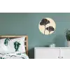 Bladeren - Minimalistisch - Zwart Wandcirkel aluminium klein -slaapkamer