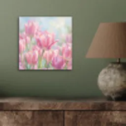 Tulpen - Veld - Lente - Roze aluminium wit klein -sfeer2