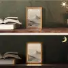 Berglandschap - Mist  - Penseelstreken Light Box met kabel (Tafellamp) klein -sfeer3