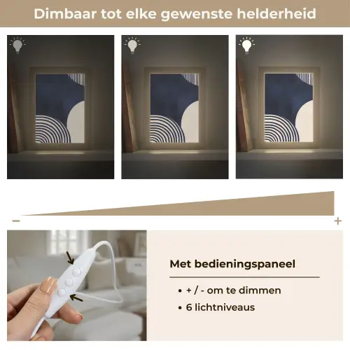 Donkerblauw - Abstract - Lijnen Light Box met kabel (Tafellamp) klein -USP_dimbaarNL