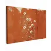 Bloemen - Wit - Subtiel - Roestkleur Tuinposter op houten frame 2 cm dik klein -3d