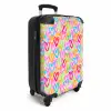 Kleurrijk hartjespatroon op pastelroze NBS - Handbagage koffer - Volwassenen Unisex middel -productfoto_3d