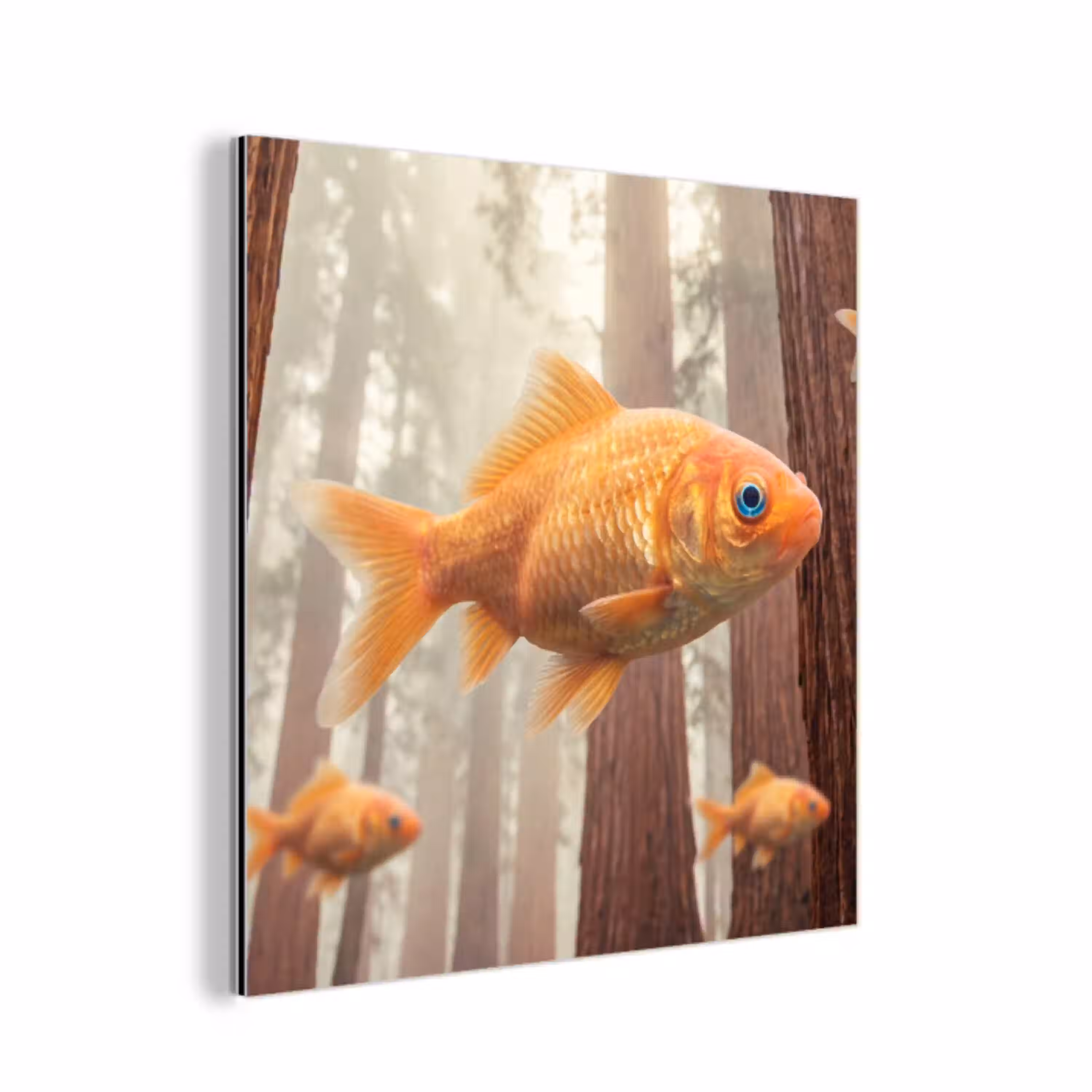 Vis - Bos - Fantasie aluminium wit klein -3d