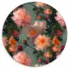 Dahlia - Bloemen - Patroon Wandcirkel kunststof plaat 5mm dik klein 188 -3d