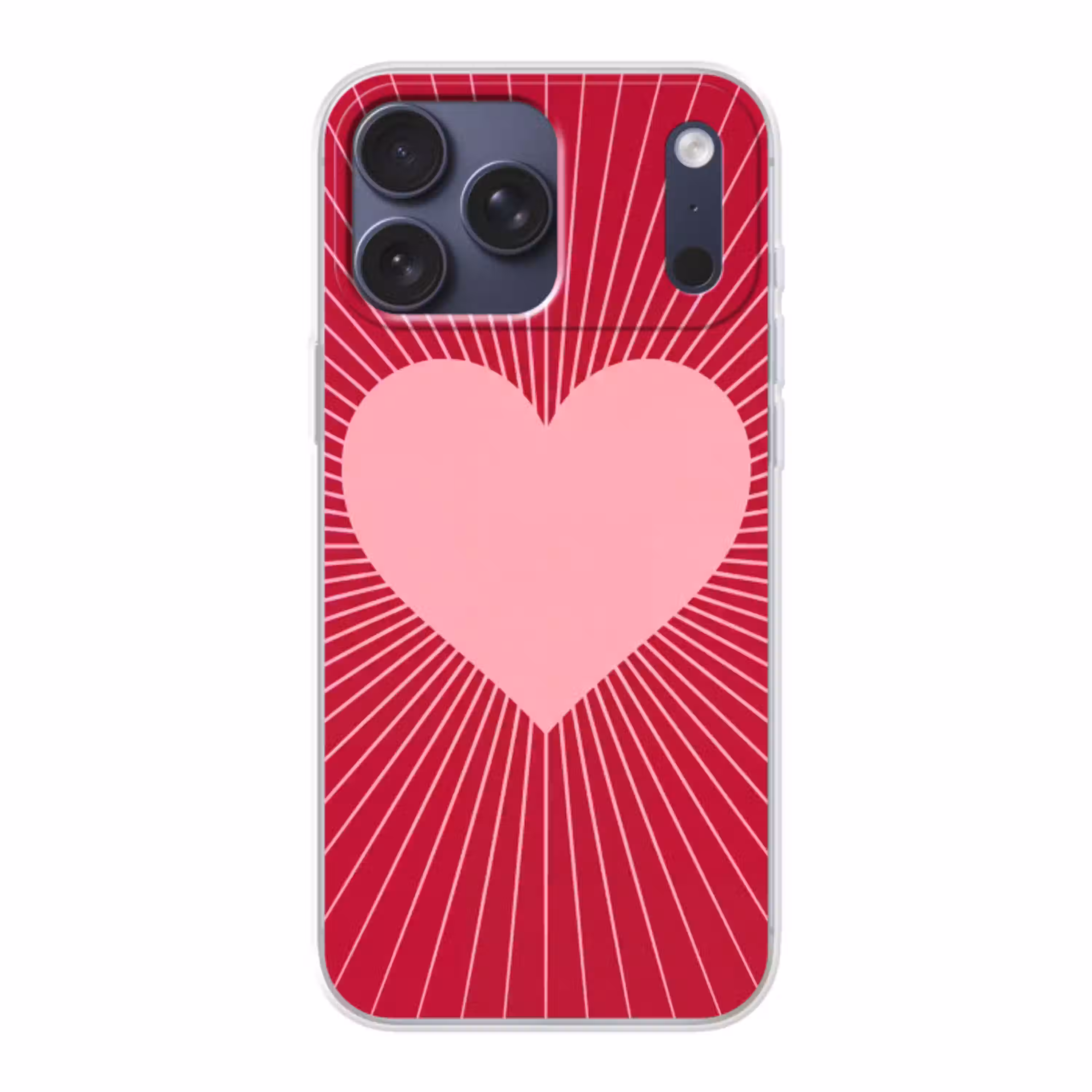 Hart - Stralen - Liefde - Abstract - Roze Telefoonhoesje iPhone 17 Pro Max klein -3d