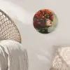Vrouw - Appels - Rood - Bladeren Akoestische PET Vilt - Rond klein -sfeer4