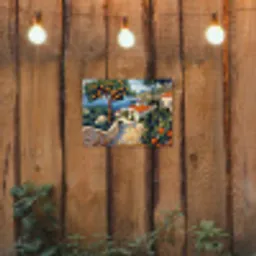 Huizen - Mozaïek - Sinaasappelbomen - Zee tuinposter los doek klein -sfeer1