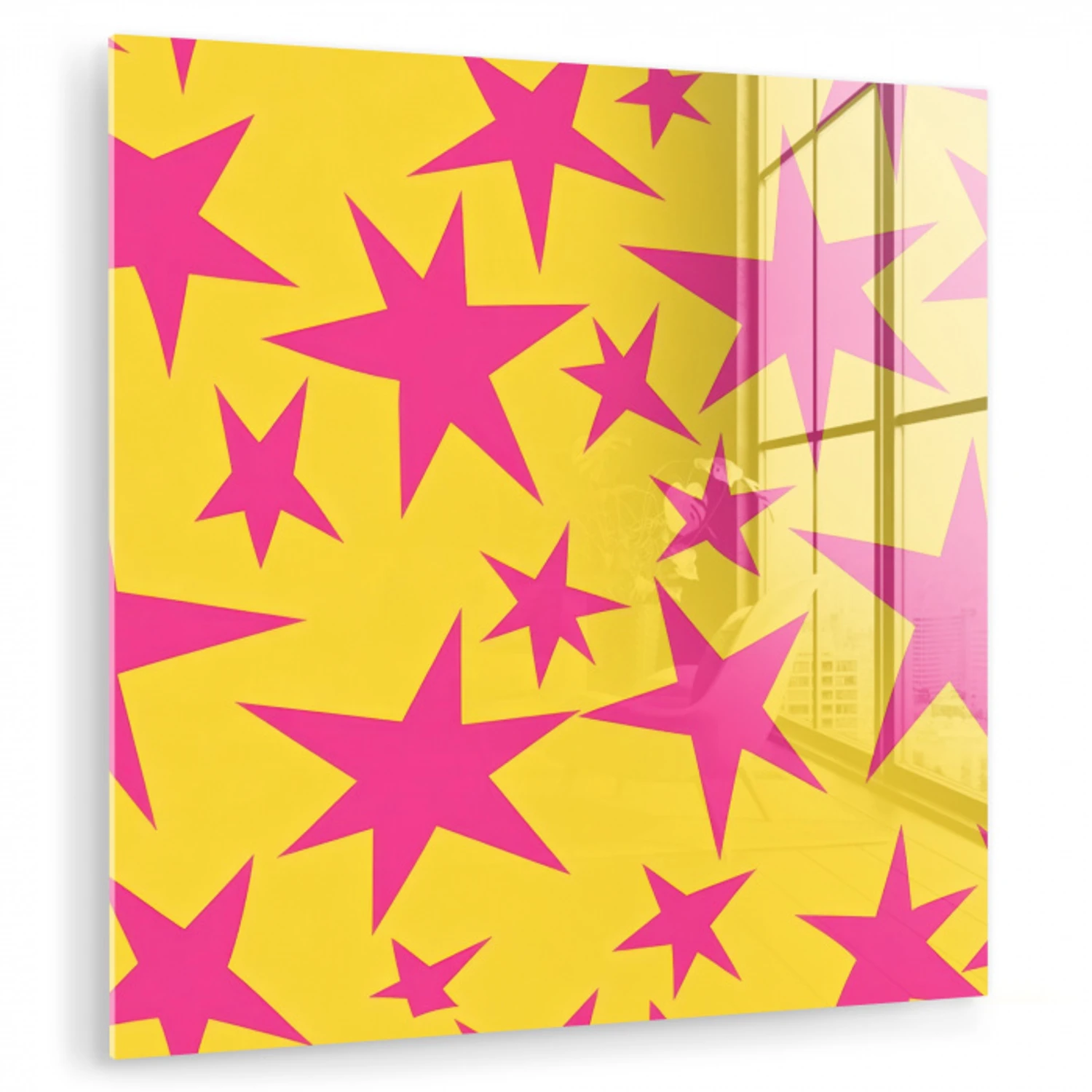 Sterren - Patroon - Roze - Geel plexiglas 5mm klein 11 -zzzproduct_nieuw