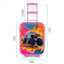 Monstertruck - Verfspatten - Kleurrijk - Explosie Kinderkoffer - Roze klein -productfoto_formaten
