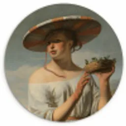 Meisje met een brede hoed - Schilderij van Caesar Boëtius van Everdingen Wandcirkel kunststof plaat 5mm dik klein -3d