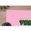 Yes fun - Groen - Roze muismat rubber klein -closeup