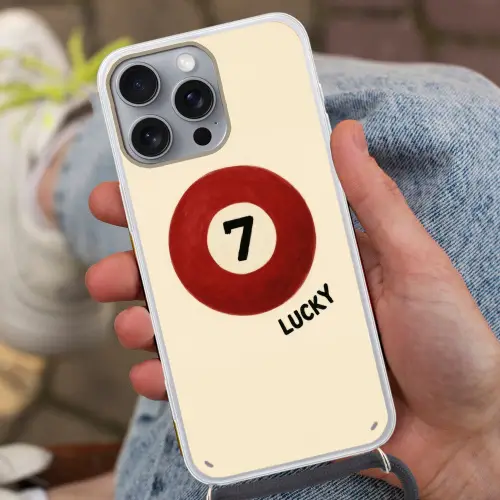 Cirkel - Zeven - Lucky - Rood Hoesje iPhone 16 Pro Max met koord klein -sfeer3