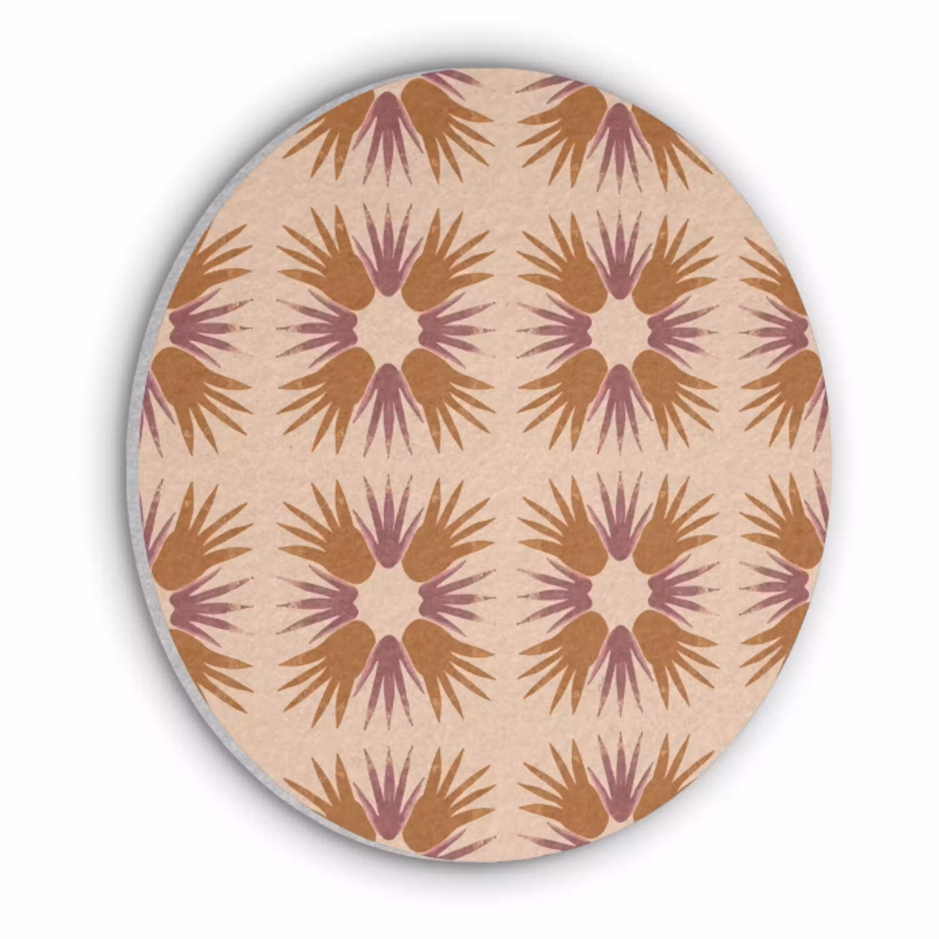 Ornament - Patroon - Oker Akoestische PET Vilt - Rond klein 838 -3d