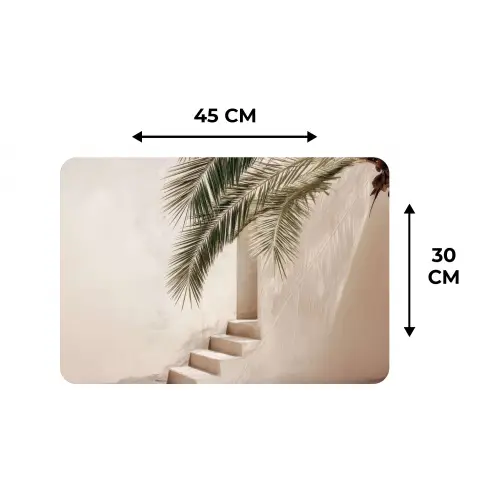 Palmboom - Schaduw - Trap - Beige Placemat vinyl groot -specs