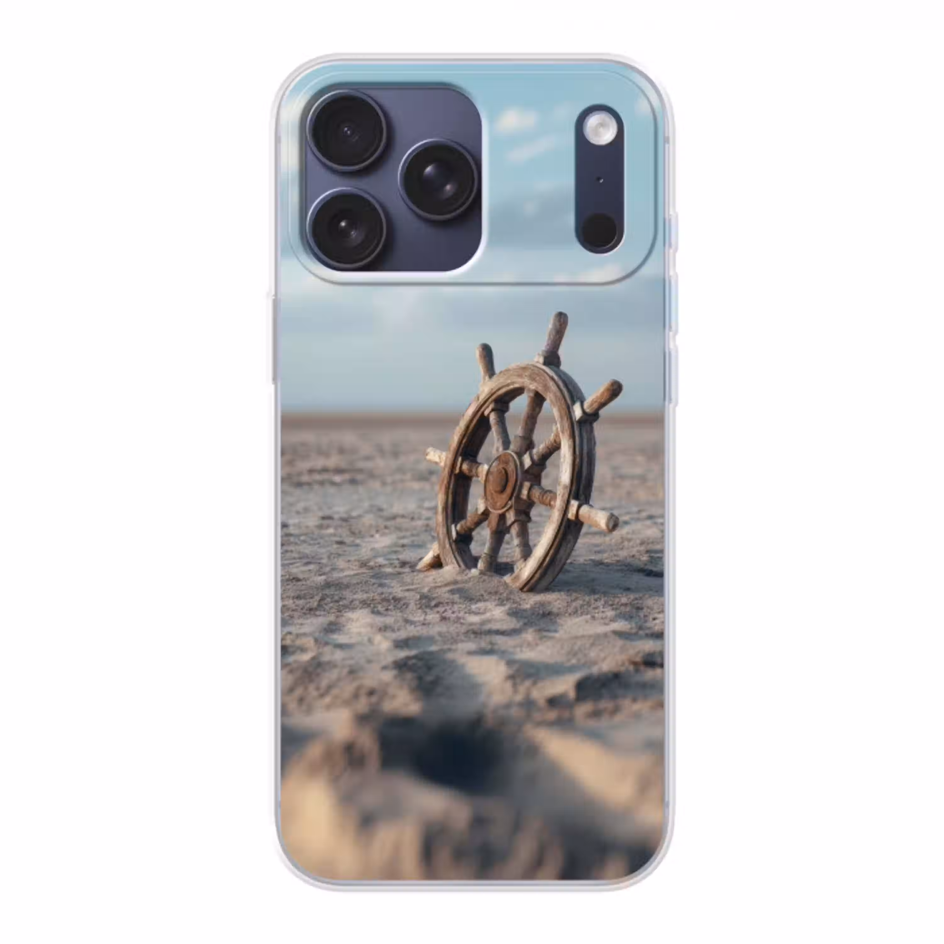 Scheepsstuur - Hout - Bruin - Zand Telefoonhoesje iPhone 17 Pro Max klein -3d