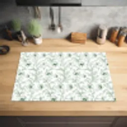 Bloemen - Getekend - Groen Inductie beschermer vinyl 3mm klein 276 -sfeer5