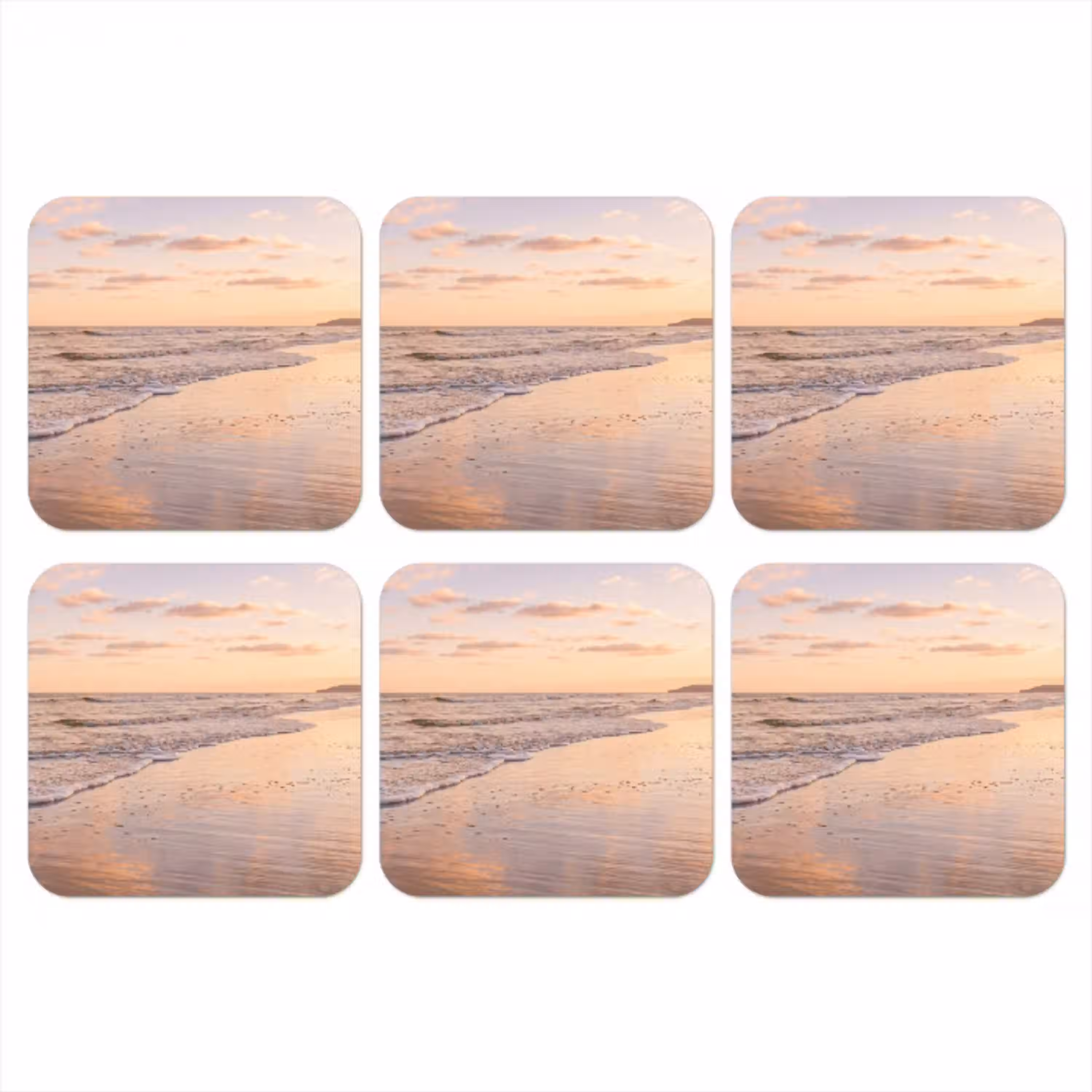 Strand - Branding - Wolken onderzetter kurk middel -3d
