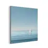 Zeilbootje - Kalme zee - Helderblauwe hemel aluminium wit klein -3d