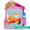 Vos - Vliegtuig - Blauw Kinderrugzak - Roze middel -inhoud_NL