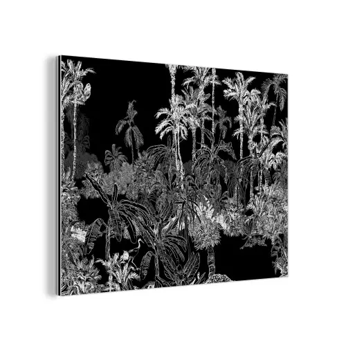 Tropisch - Jungle - Bomen - Bladeren aluminium wit klein -3d