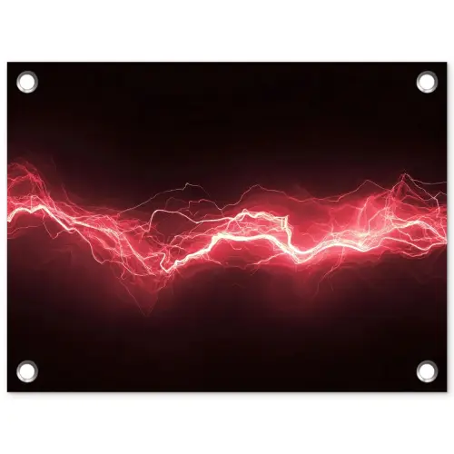 Gaming - Rood - Elektriciteit - Energie  - Lijn tuinposter los doek klein -3d