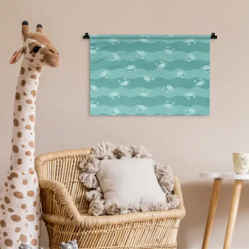 Zee - Dieren - Blauwe krab - Blauw Wandkleed katoen klein 269 -wsfeer5_kind