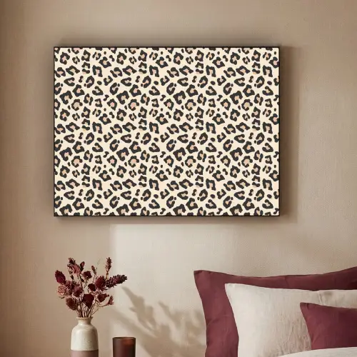 Panterprint - Patroon - Bruin Textielframe zwart klein 947 -sfeer1
