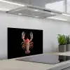 Kreeft - Borduur - Kleurrijk - Bloemen keuken achterwand spatscherm klein -3d_schuin