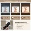 Hond - Bloemen - Roze - Meisjes - Kind Light Box met batterij (Wandlamp kind) middel -USP_lichtkleurNL