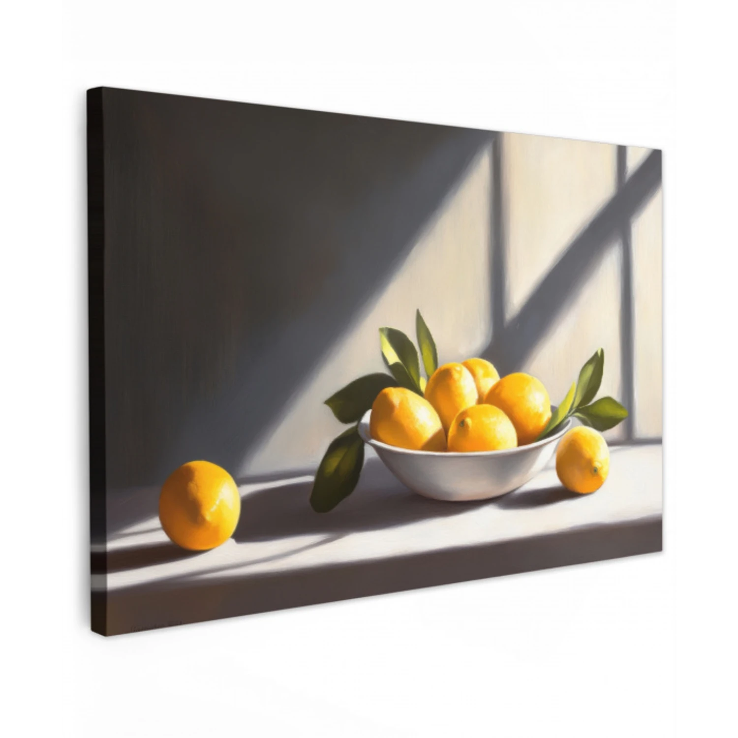 Citroenen - Stilleven - Geel Tuinposter op houten frame 2 cm dik klein -3d