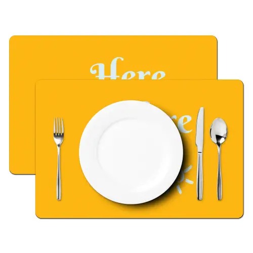 Geel - Blauw - Here comes the sun Placemat vinyl groot -zzsfeer2_Kitchenyeah-website