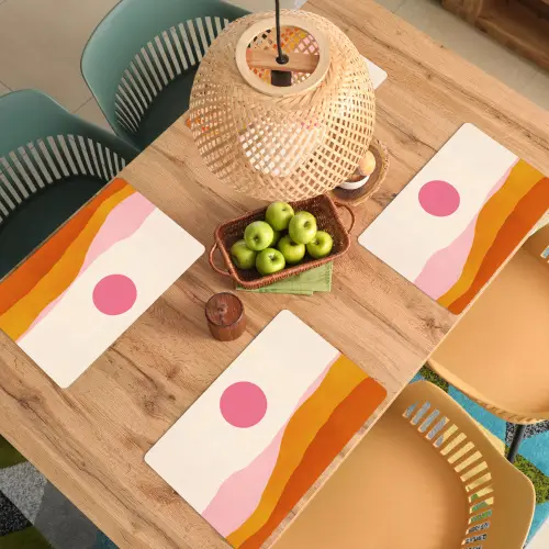 Zon - Heuvels - Abstract - Roze Placemat vinyl groot -zzsfeer5_Kitchenyeah-website