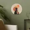 Katten - Zwart - Abstract - Cirkels Akoestische PET Vilt - Rond klein -sfeer2