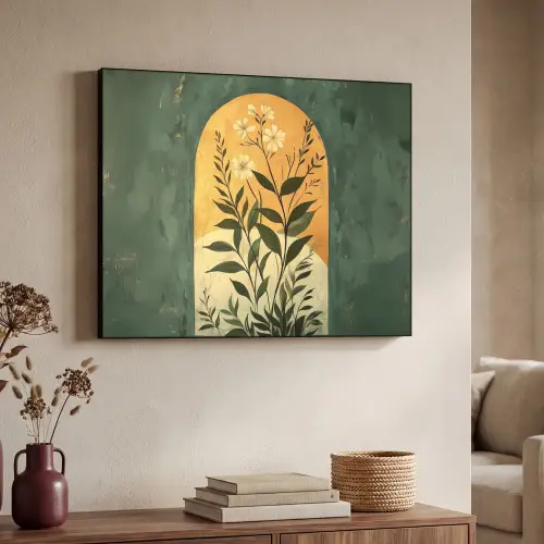Plant - Bloemen - Wit Textielframe - compleet frame klein -sfeer3