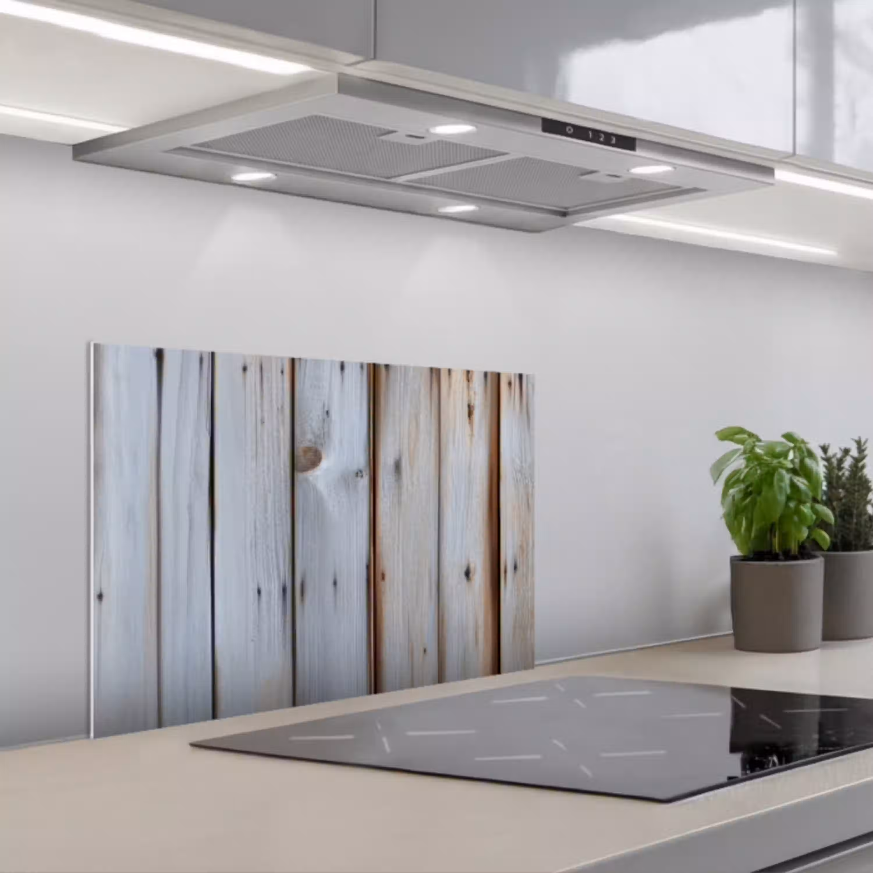 Hout - Planken - Verweerd keuken achterwand spatscherm klein -3d_schuin