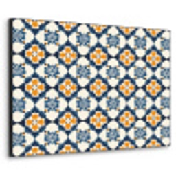 Klassiek - Geometrisch - Blauw Textielframe zwart klein 947 -3d