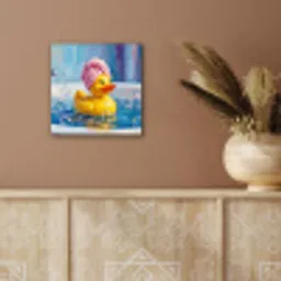 Creatief - Badeend - Kleurrijk aluminium wit klein -sfeer4