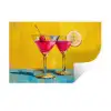 Glazen - Cocktail - Citroen - Kers Muursticker klein -3d