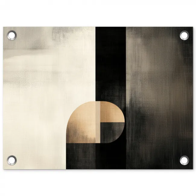 Vormen - Modern - Zwart tuinposter los doek klein -3d