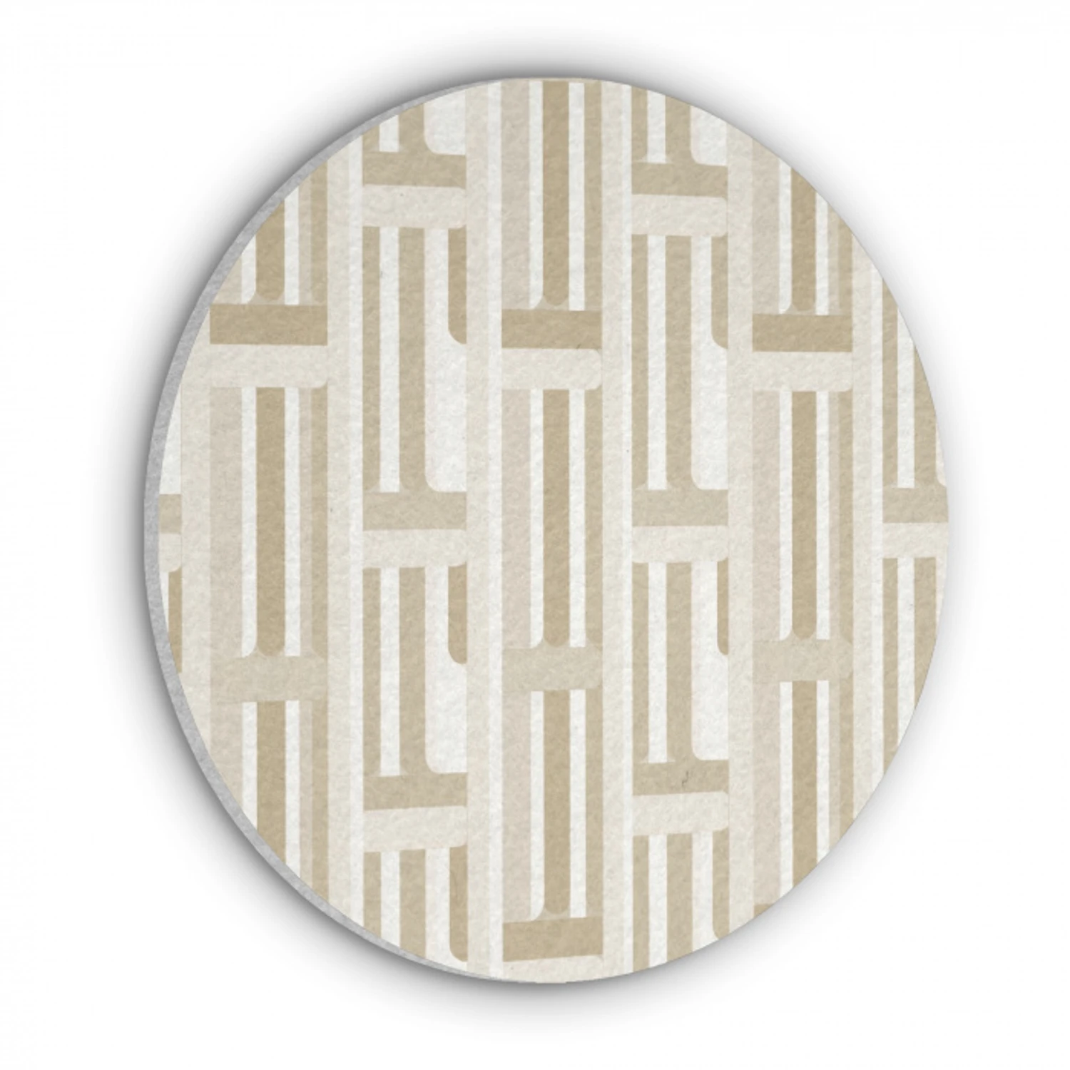 Modern - Geometrisch - Beige Akoestische PET Vilt - Rond klein 838 -3d