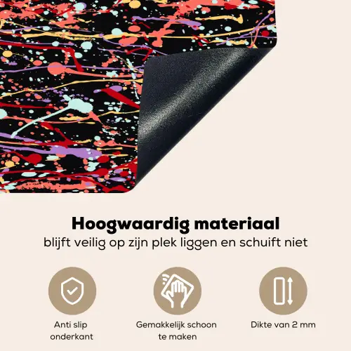 Spat - Abstract - Waterverf - Zacht Inductie beschemer met haakjes klein 777 -ky-onderkant-nl