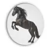 Zwart - Paard - Portret Akoestische PET Vilt - Rond klein -3d