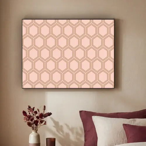 Lichtroze - Patroon - Symmetrisch Textielframe zwart klein 947 -sfeer1