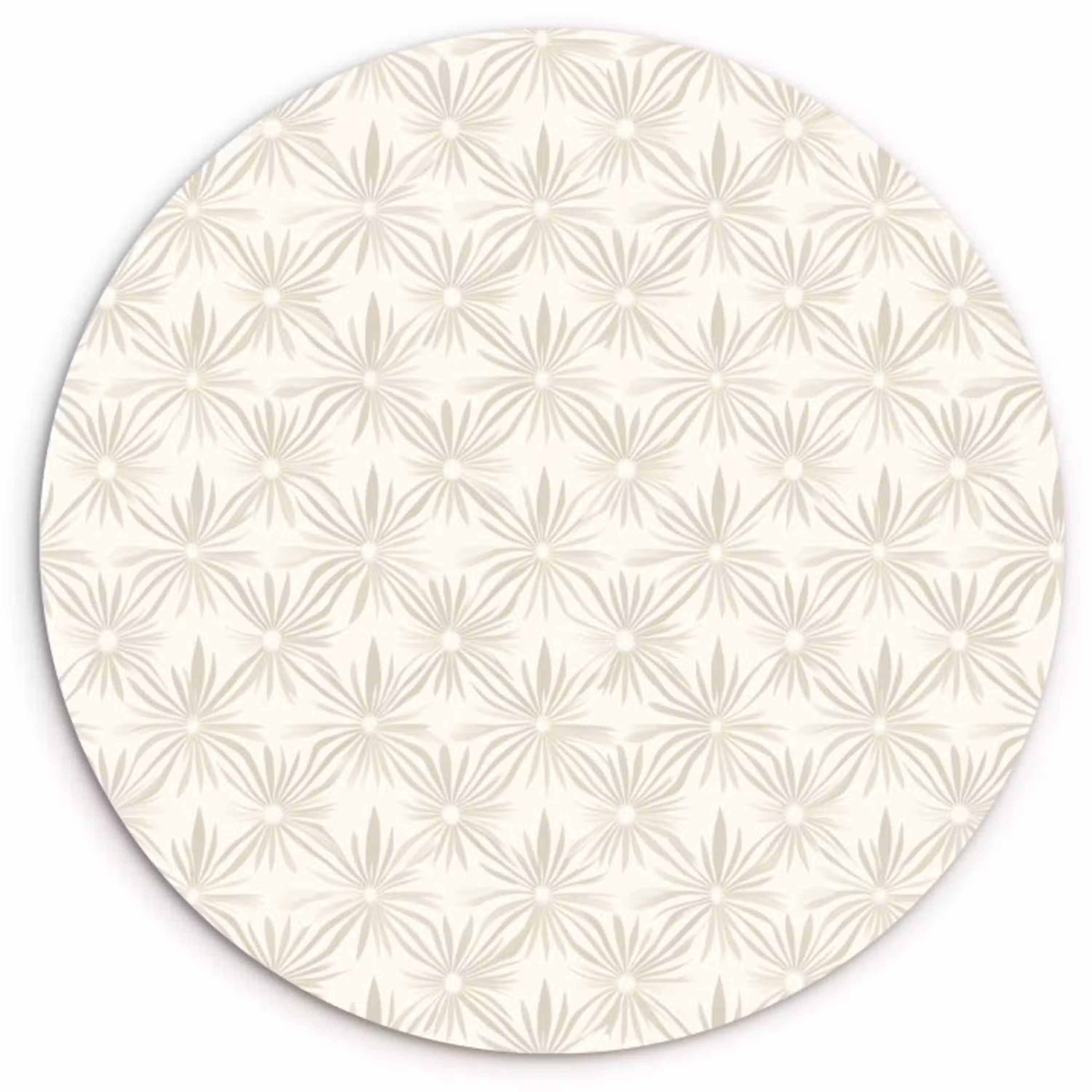 Patroon - Bloemen - Beige Wandcirkel kunststof plaat 5mm dik klein 188 -3d