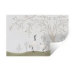Minimalistisch - Kraanvogels - Blauw Muursticker klein -3d