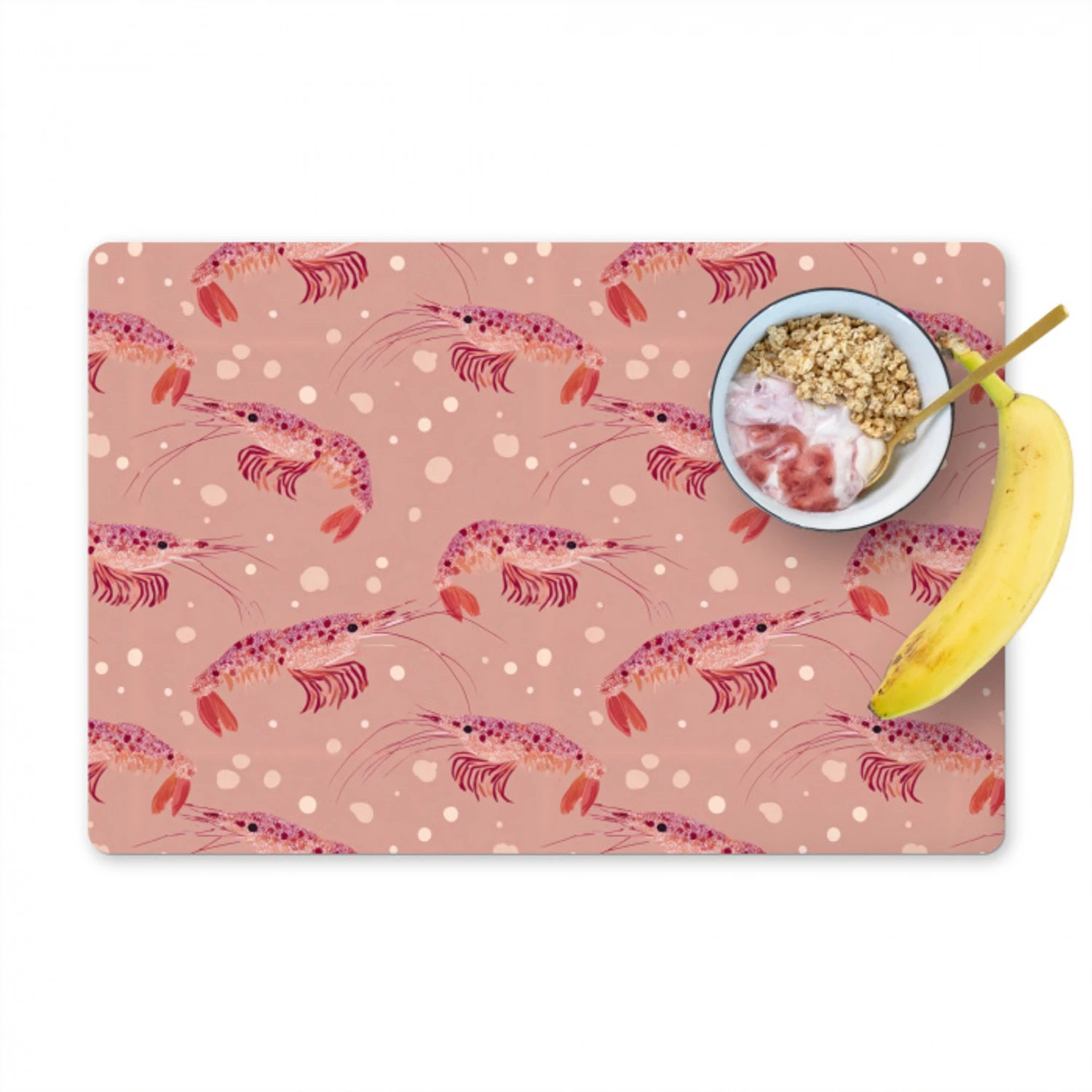 Garnalen - Stippen - Roze Placemat vinyl groot 368 -zzzproduct_Kitchenyeah-website