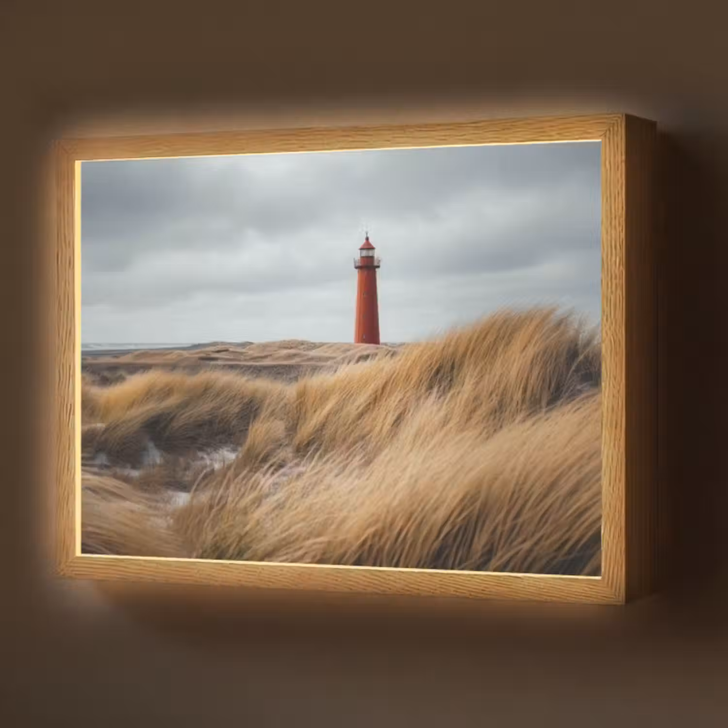 Lightbox - Wandlamp - Duinen - Vuurtoren - Rood - Lucht